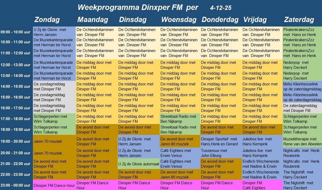 Programmering van Dinxperlo FM